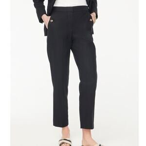 J Crew Women’s 4 28 x 27 Pants Sailor Linen Cotton Blend Tapered Leg Ankle Black